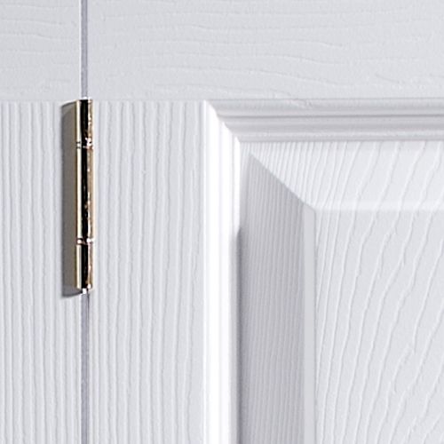 6 panel Unglazed Contemporary White Woodgrain effect Internal Folding Bi-fold Door set, (H)1950mm (W)595mm