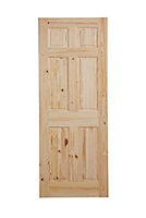 6 panel Unglazed Internal Door, (H)1981mm (W)610mm (T)35mm