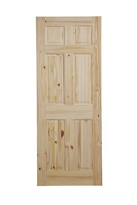 6 panel Unglazed Victorian Internal Knotty pine Door, (H)1981mm (W)686mm (T)35mm