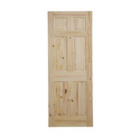6 panel Unglazed Victorian Internal Knotty pine Door, (H)1981mm (W)686mm (T)35mm