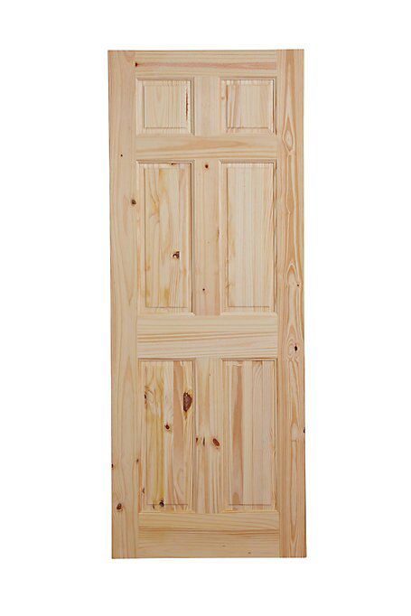 6 panel Unglazed Victorian Internal Knotty pine Door, (H)2032mm (W)813mm (T)35mm