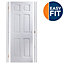 6 panel Unglazed White Adjustable Internal Door & frame set, (H)1988mm-1996mm (W)683mm-695mm, (H)1996mm (W)686mm