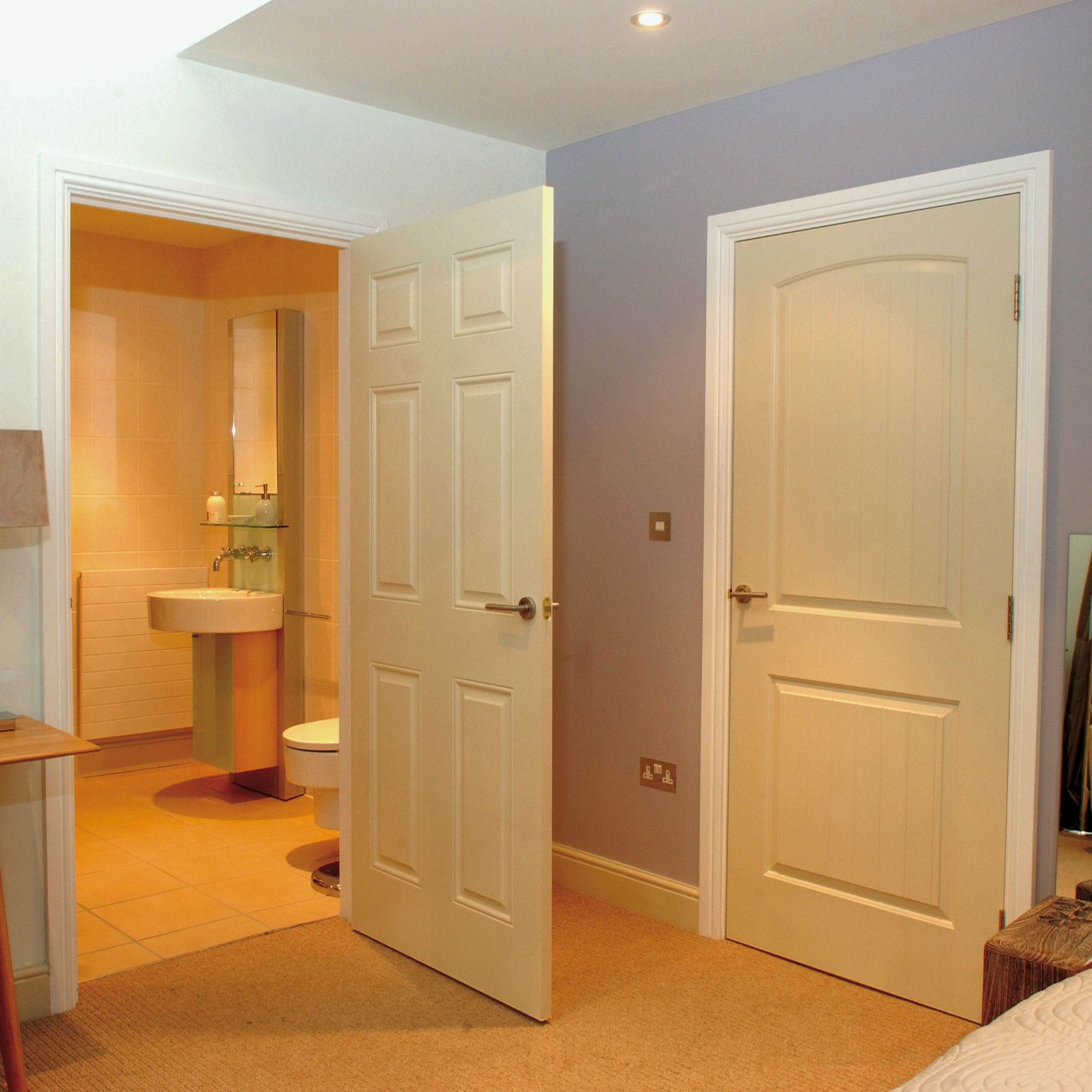 6 panel Unglazed White Internal Door, (H)1981mm (W)838mm (T)35mm