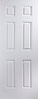 6 panel Unglazed White Internal Door, (H)2040mm (W)726mm (T)40mm