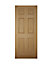 6 panel White oak veneer LH & RH External Front Door set & letter plate, (H)2074mm (W)856mm