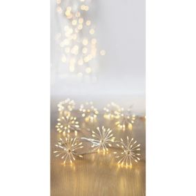 600 Warm white Starburst LED String lights Clear & silver cable