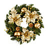 60cm Green & gold effect Gold effect Poinsettia Christmas wreath