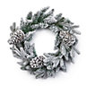 60cm Green & white Lucia Flocked Christmas wreath