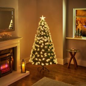 6ft Full Colour changing LED Pre-lit Fibre optic christmas tree