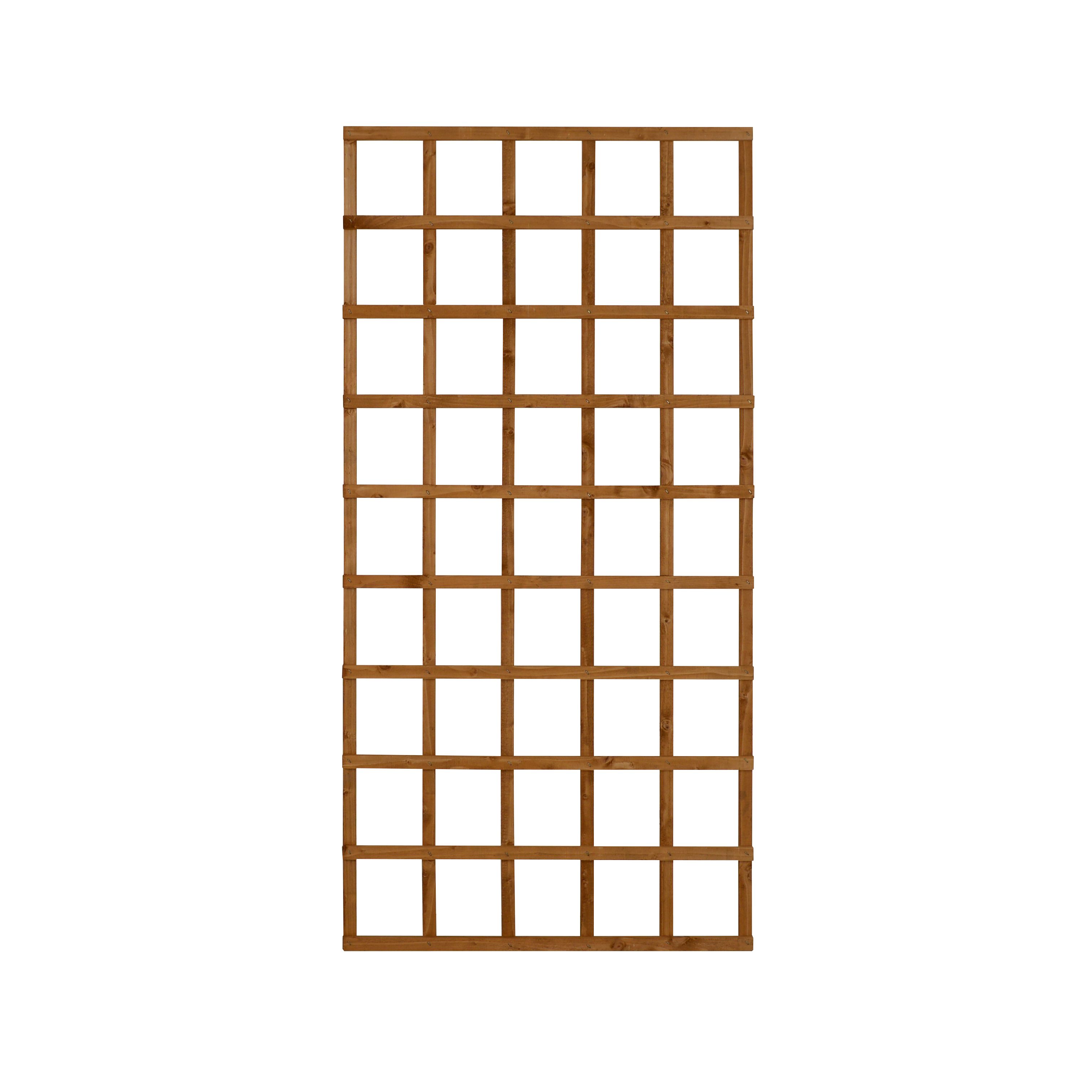 6ft Pine Trellis panel, Pack of 4 (W)91cm x (H)183cm