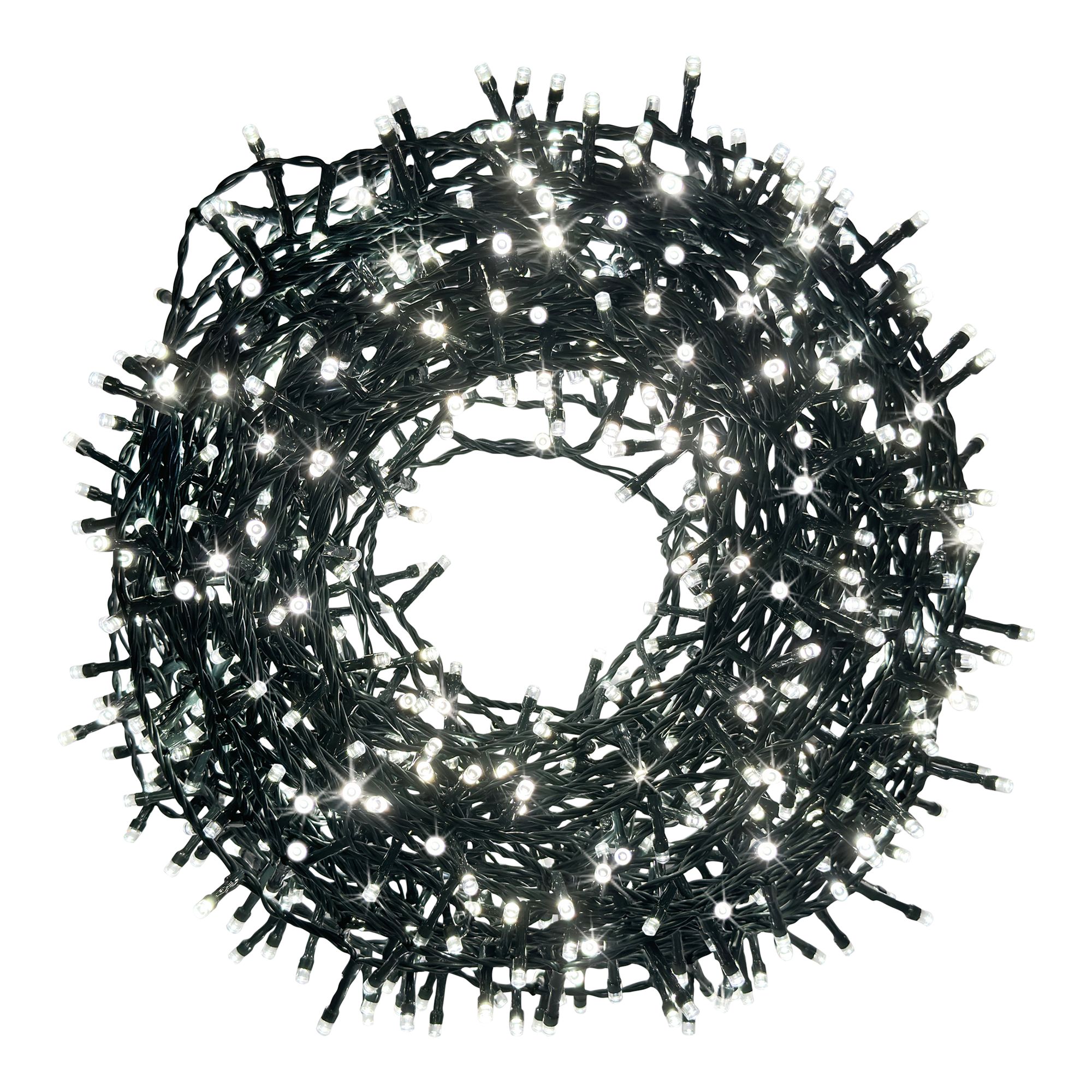 720 Ice white LED String lights With timer function Green cable