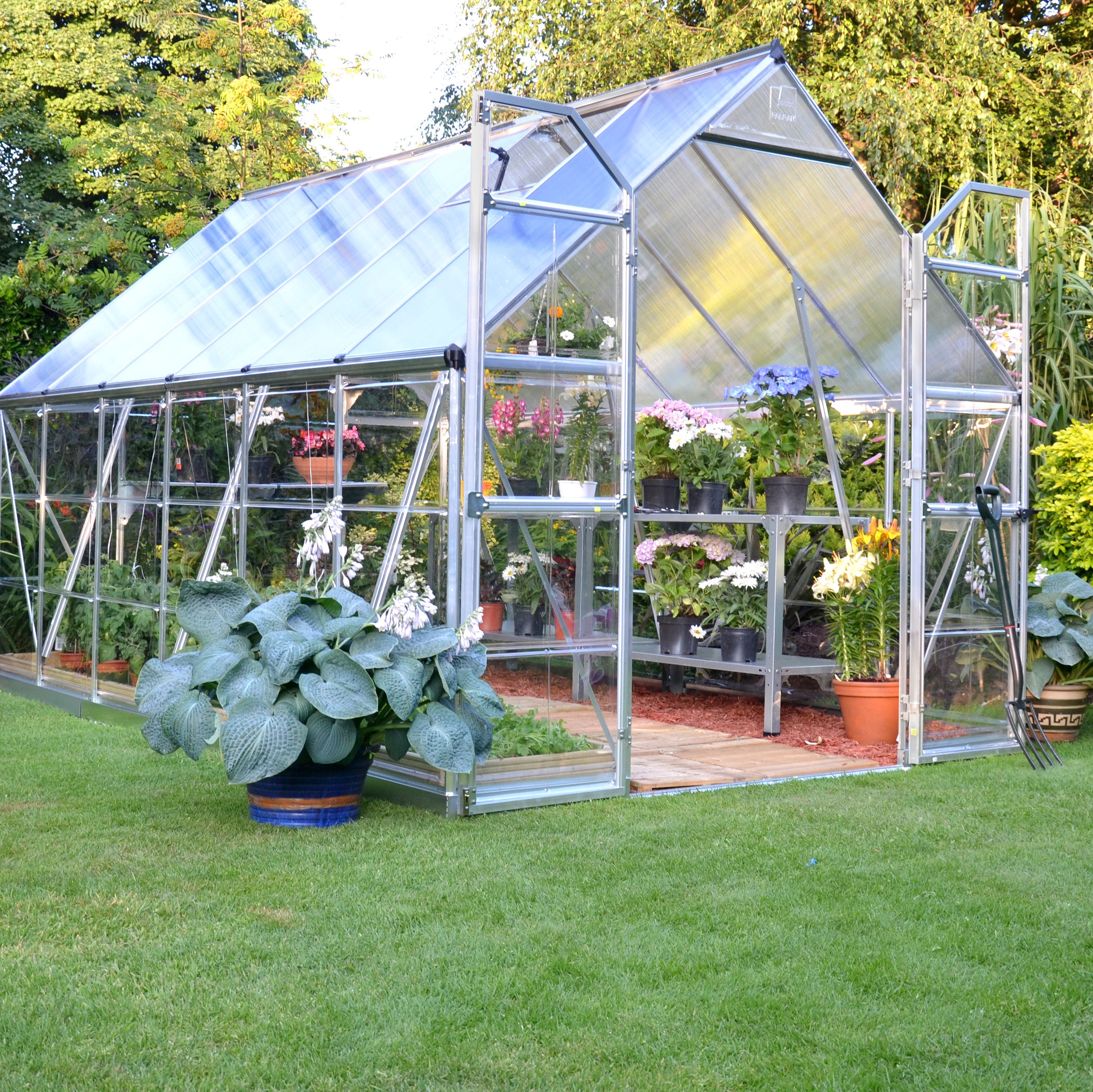 Palram Balance 8x12 Polycarbonate Apex Greenhouse | Departments ...