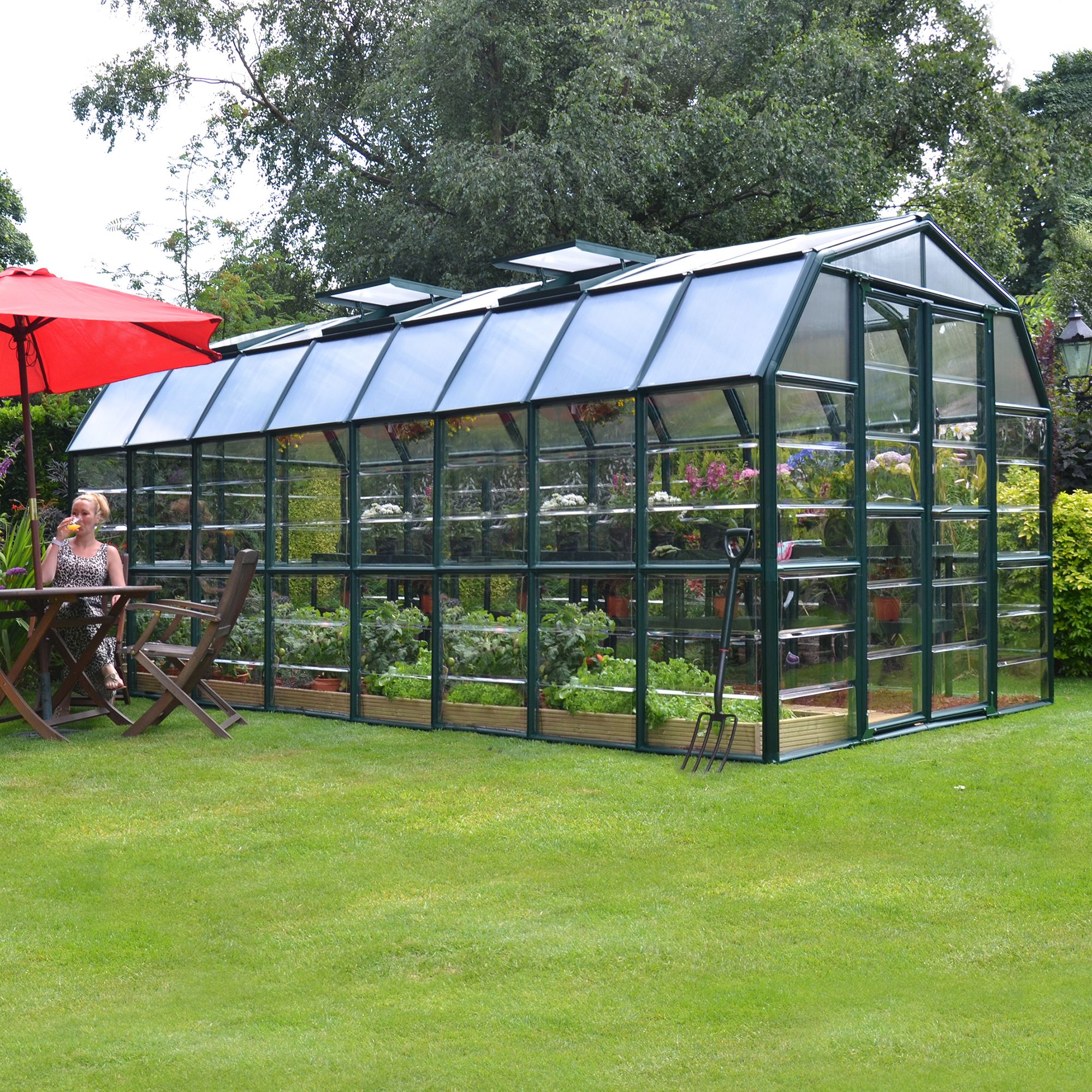 Rion Grand Gardner 8X16 Acrylic Glass Greenhouse | Departments | DIY at B&Q