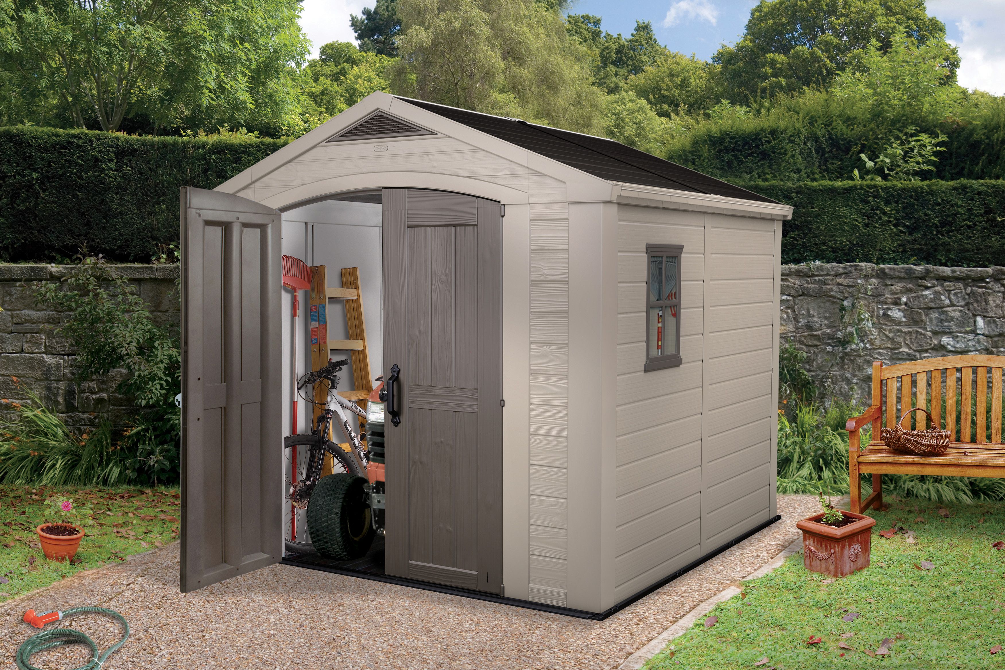 8x8 Factor Apex Plastic Shed Departments TradePoint