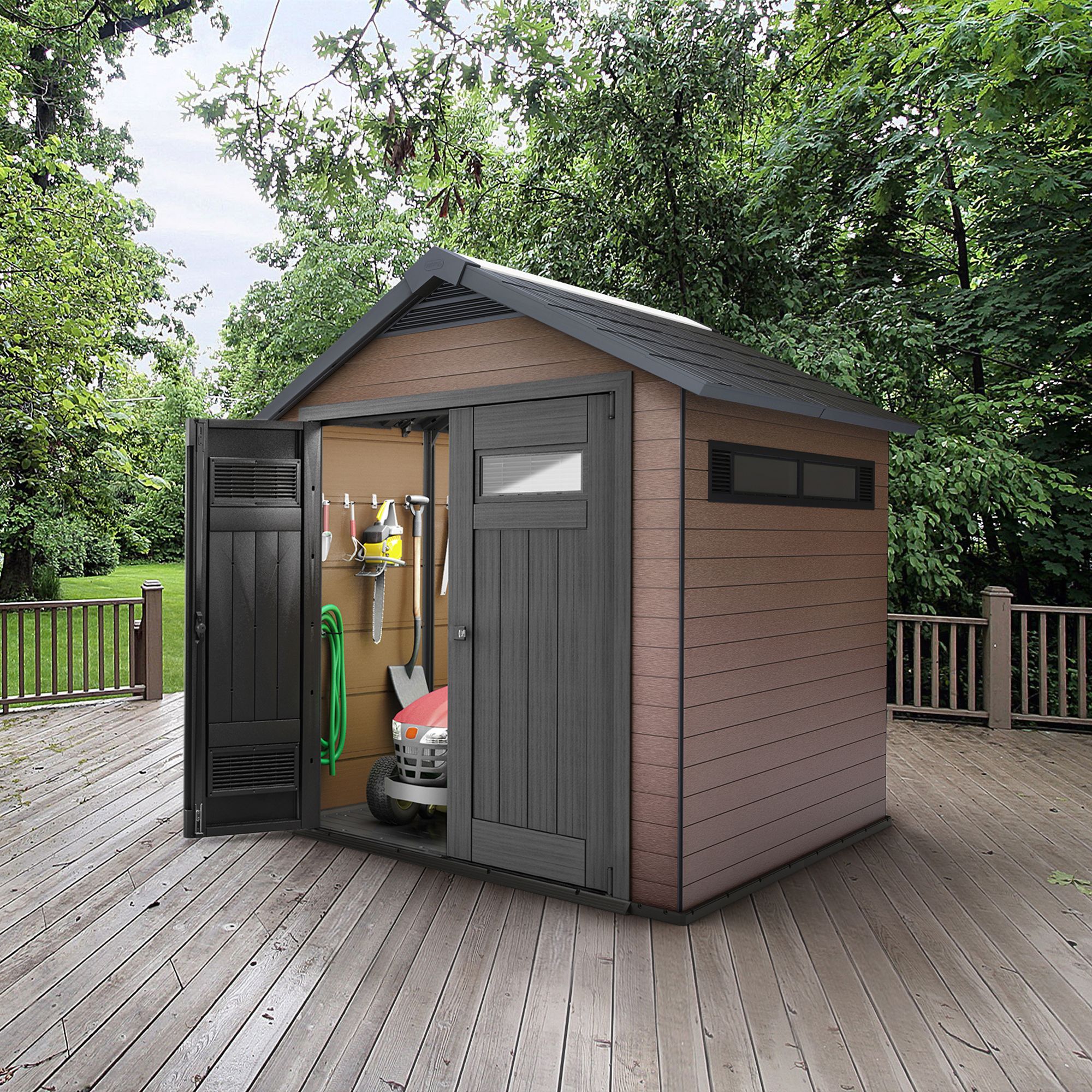 7.5X7.5 Fusion Apex Composite Shed Departments DIY at B&amp;Q
