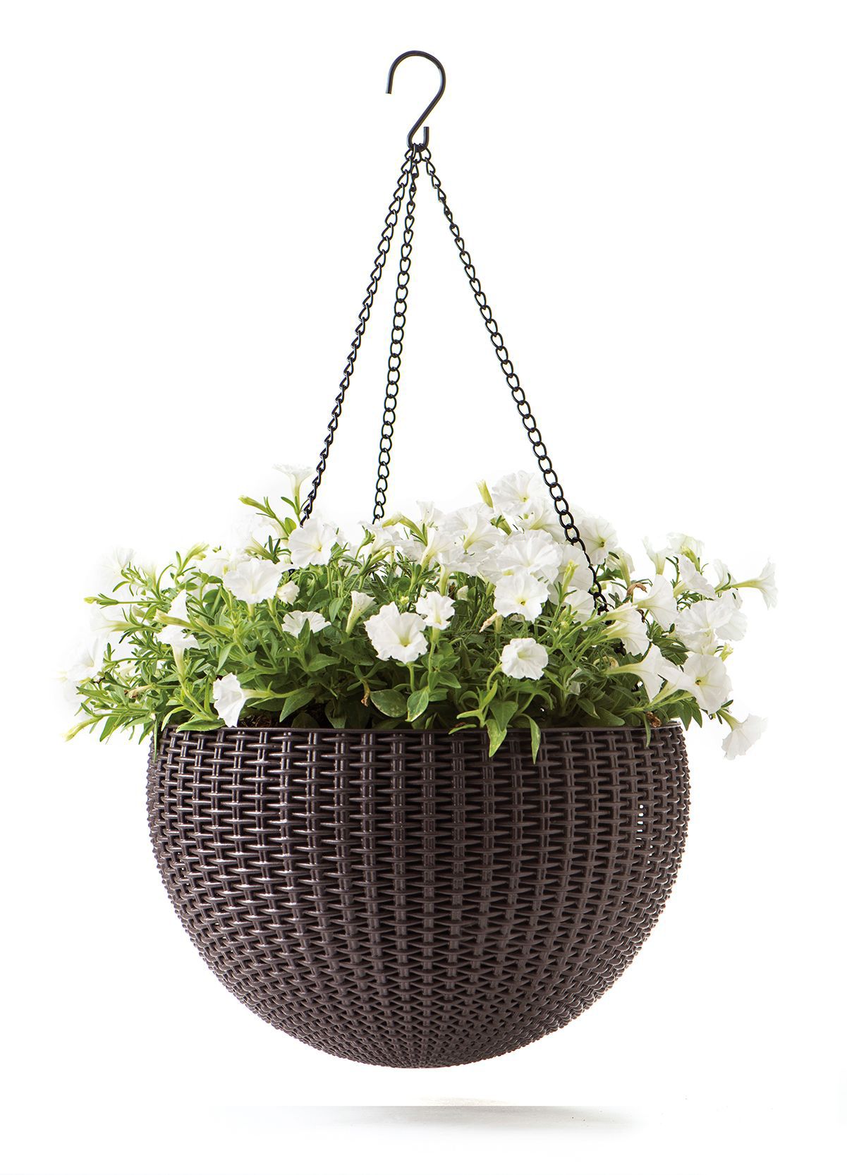 Keter Rattan-effect Anthracite hanging planter 355.6 mm 