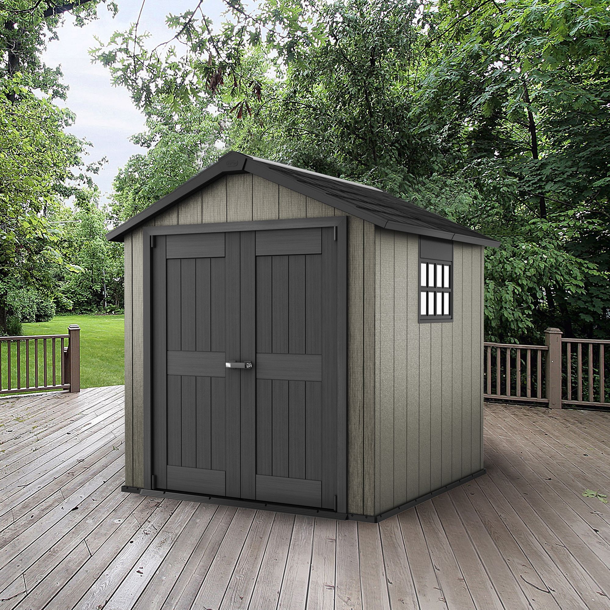 Keter Oakland 7x7 Apex Plastic Shed b&q playhouse plastic. 