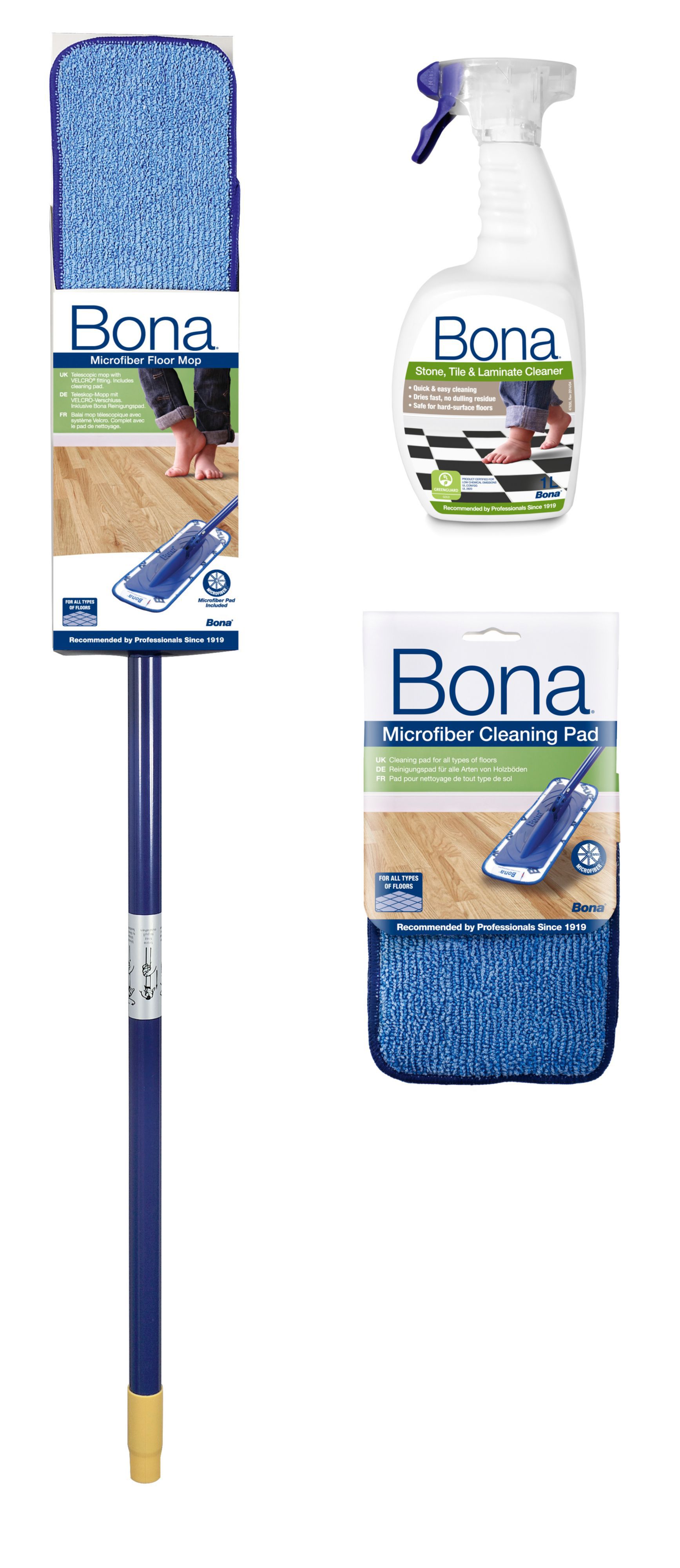 Stone, tile & laminate floor mop cleaning kit ...