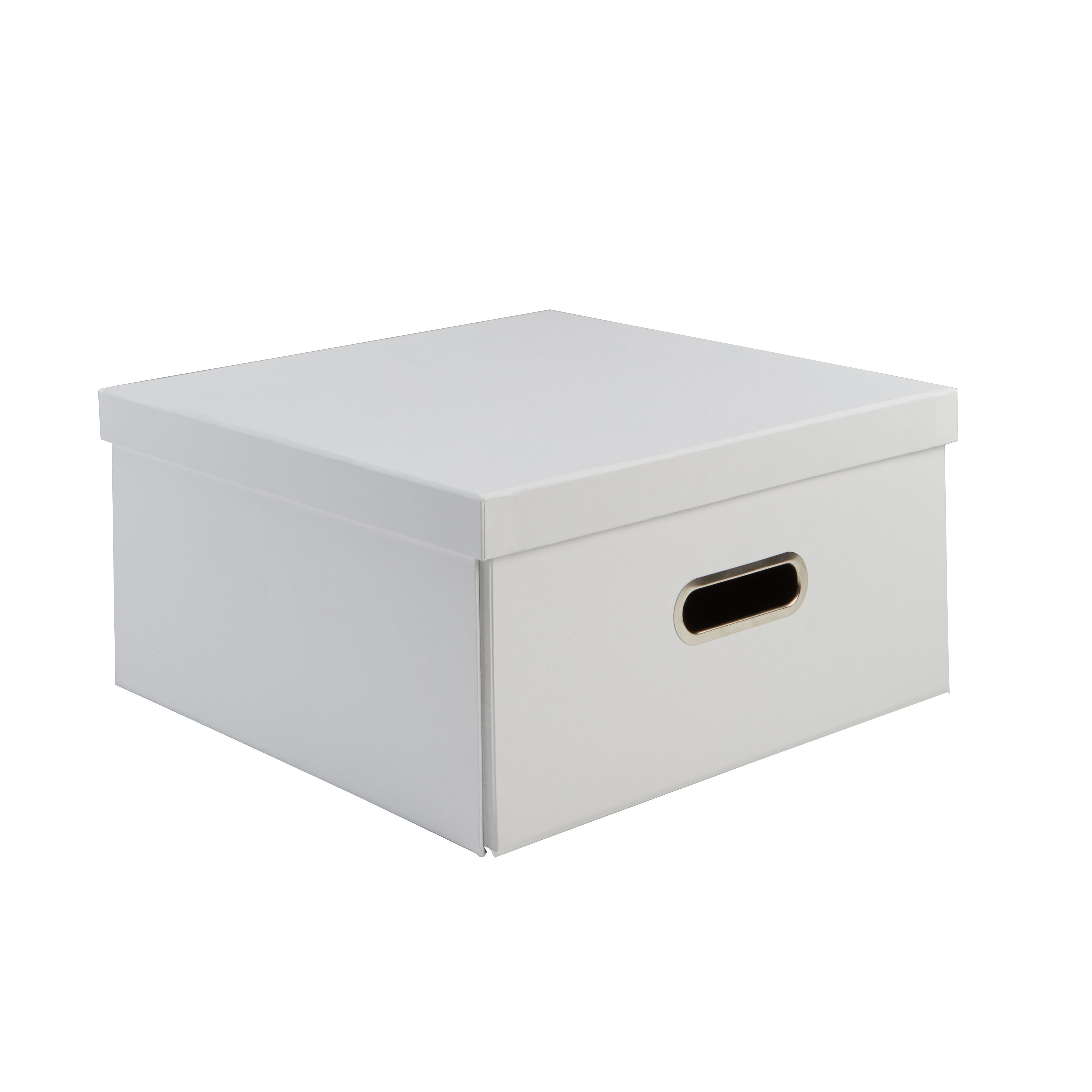 White Cardboard Storage box | Departments | DIY at B&Q
