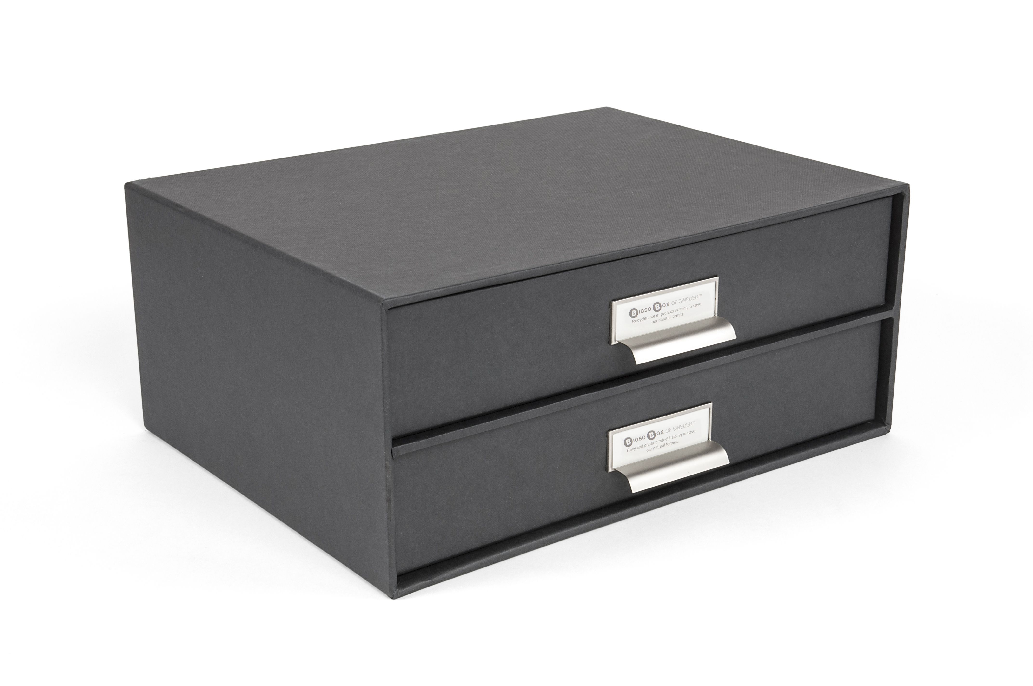 2 Drawer Black Cardboard Desk Organiser Departments Diy At B Q