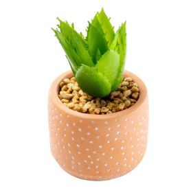 73cm Succulent Artificial plant in Terracotta Spotty Ceramic Pot