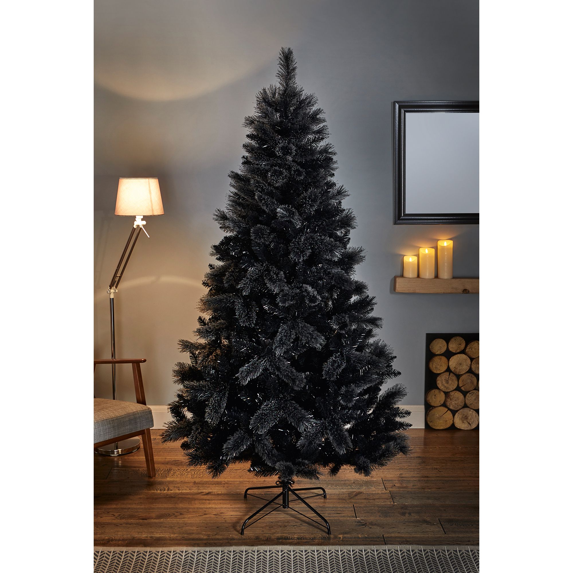 7ft Black tipped Fir Artificial Christmas tree