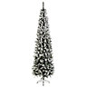 7ft Flocked spruce pine Green Snow tipped effect Wrapped Slim Artificial Christmas tree
