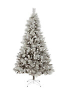 7ft Silver tipped Fir Grey Hinged Full Artificial Christmas tree