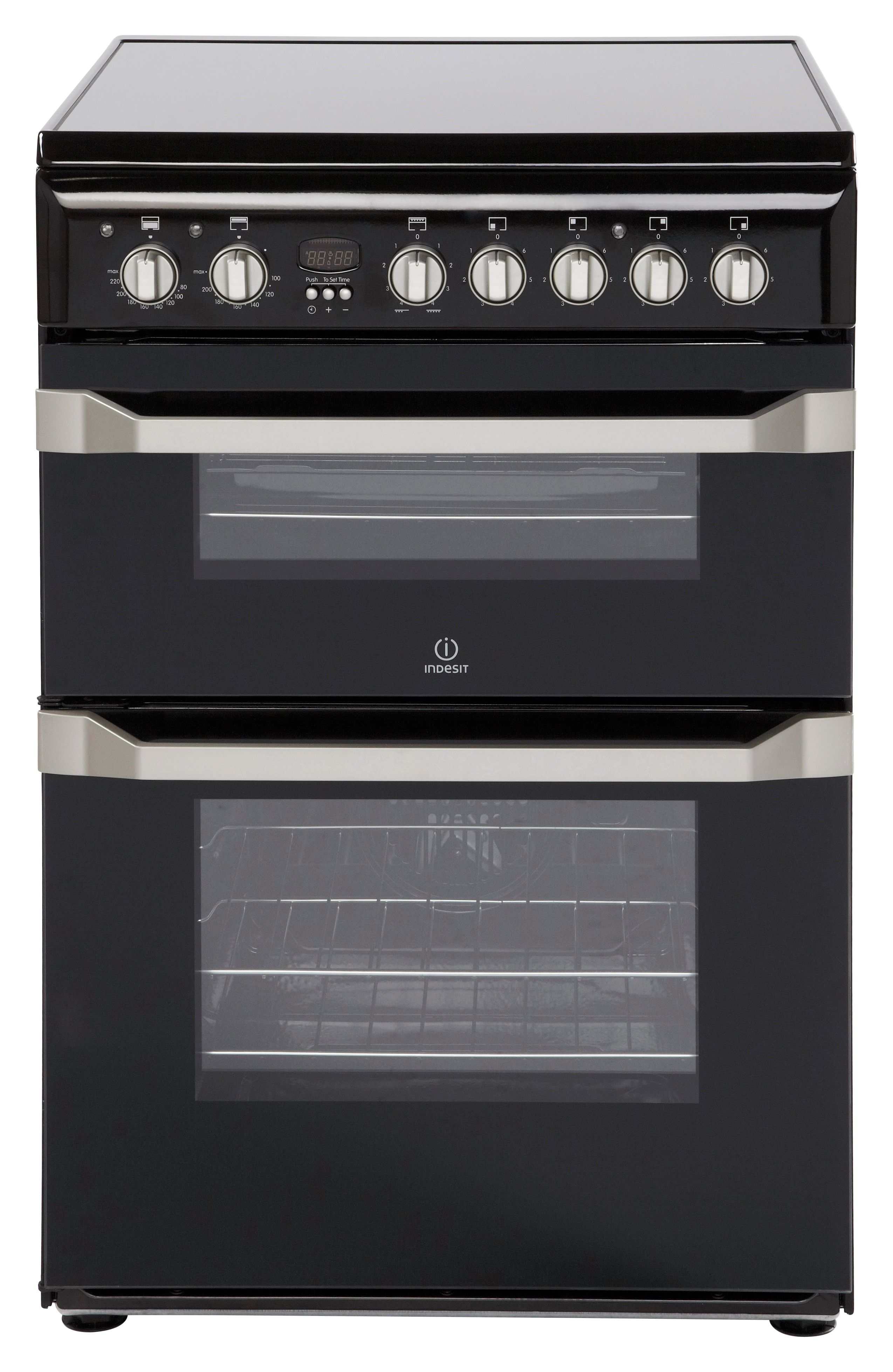 Indesit Freestanding Electric Cooker with Ceramic hob, ID60C2(K) S