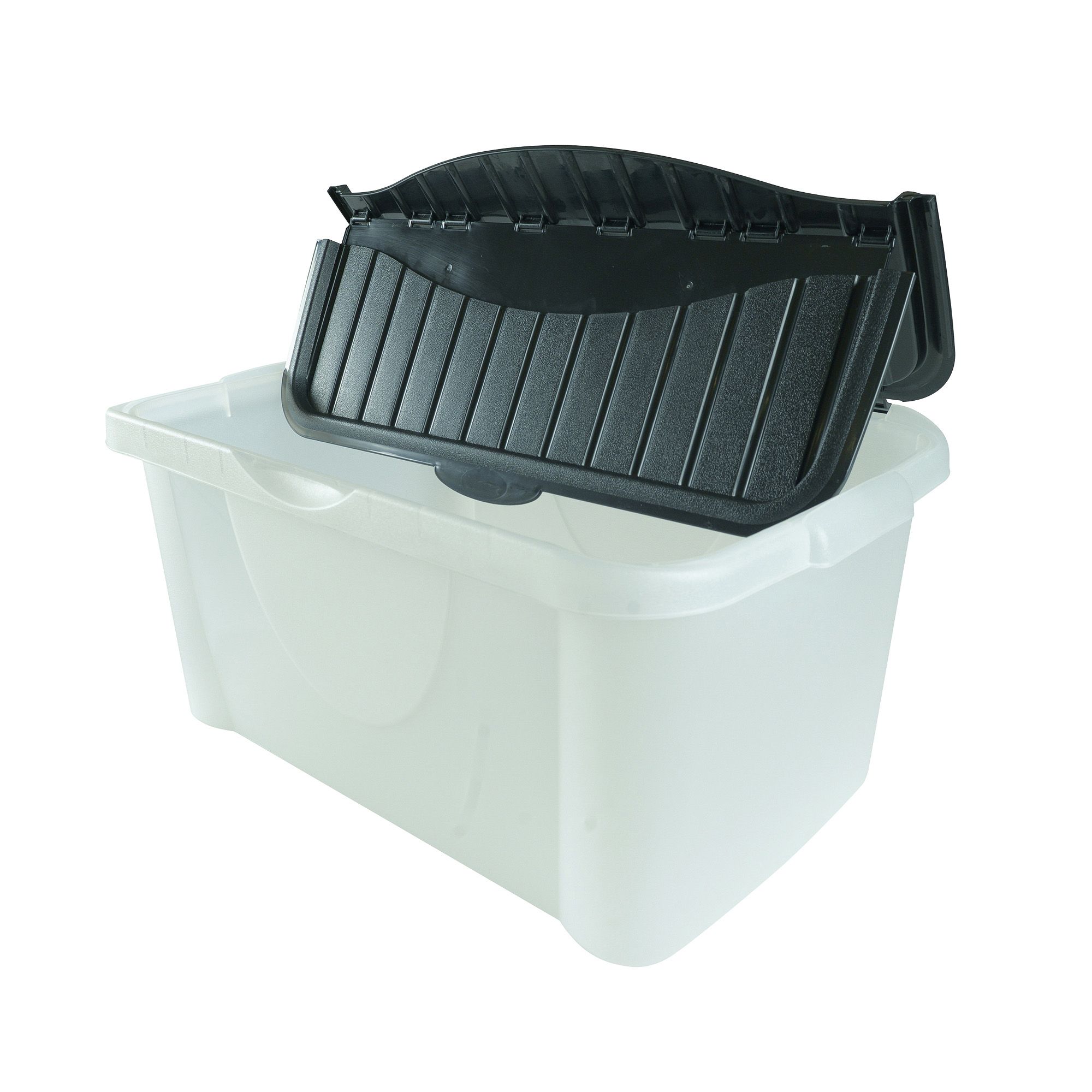 Clear 40L Plastic Storage Box | Departments | DIY at B&Q