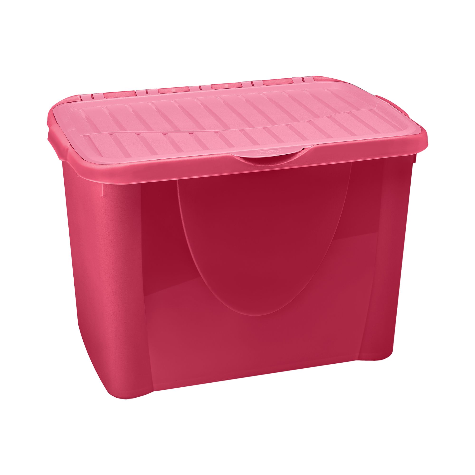 Pink 60L Plastic Stackable Storage box & lid | Departments | DIY at B&Q