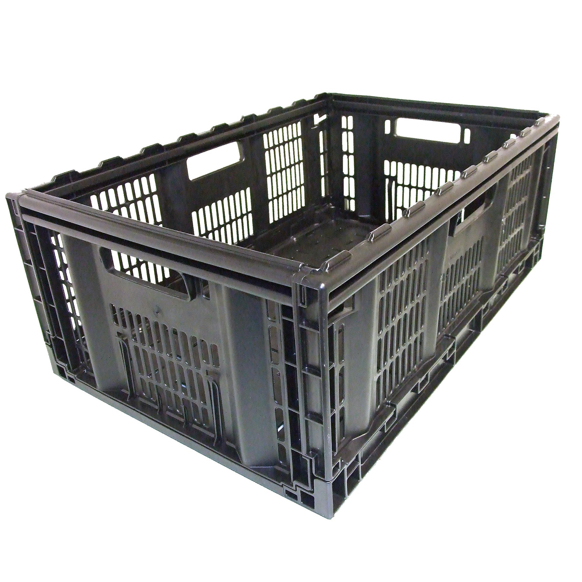 Tontarelli Folding Crate Black 46L Plastic Storage Crate | Departments