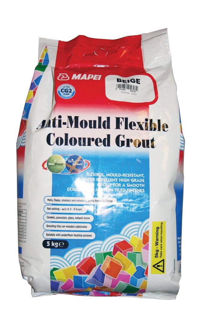 Mapei Beige Anti-Mould Flexible Grout (W)5kg | Departments | DIY at B&Q