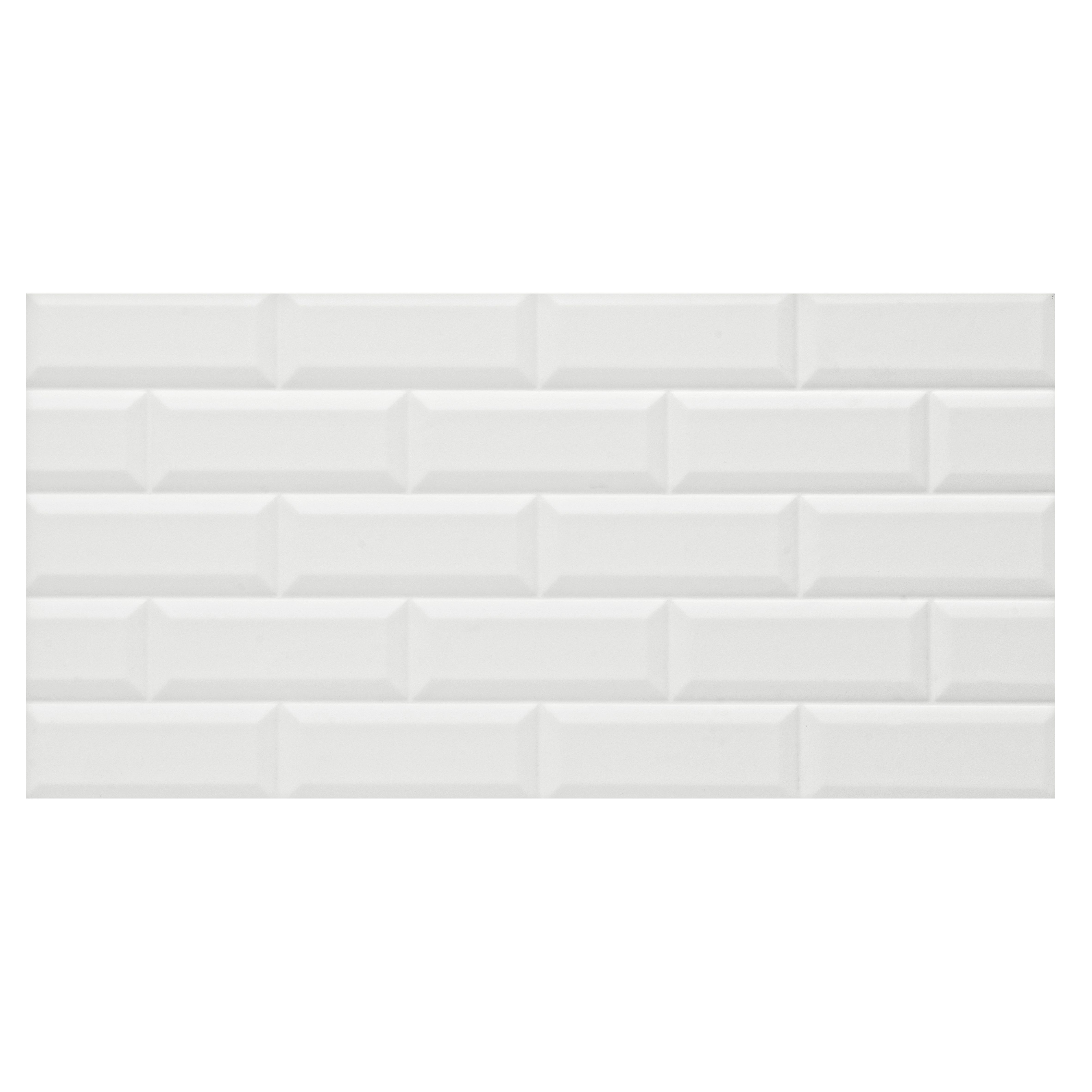Millenium White  Gloss Brick  effect Ceramic  Wall tile  Pack 