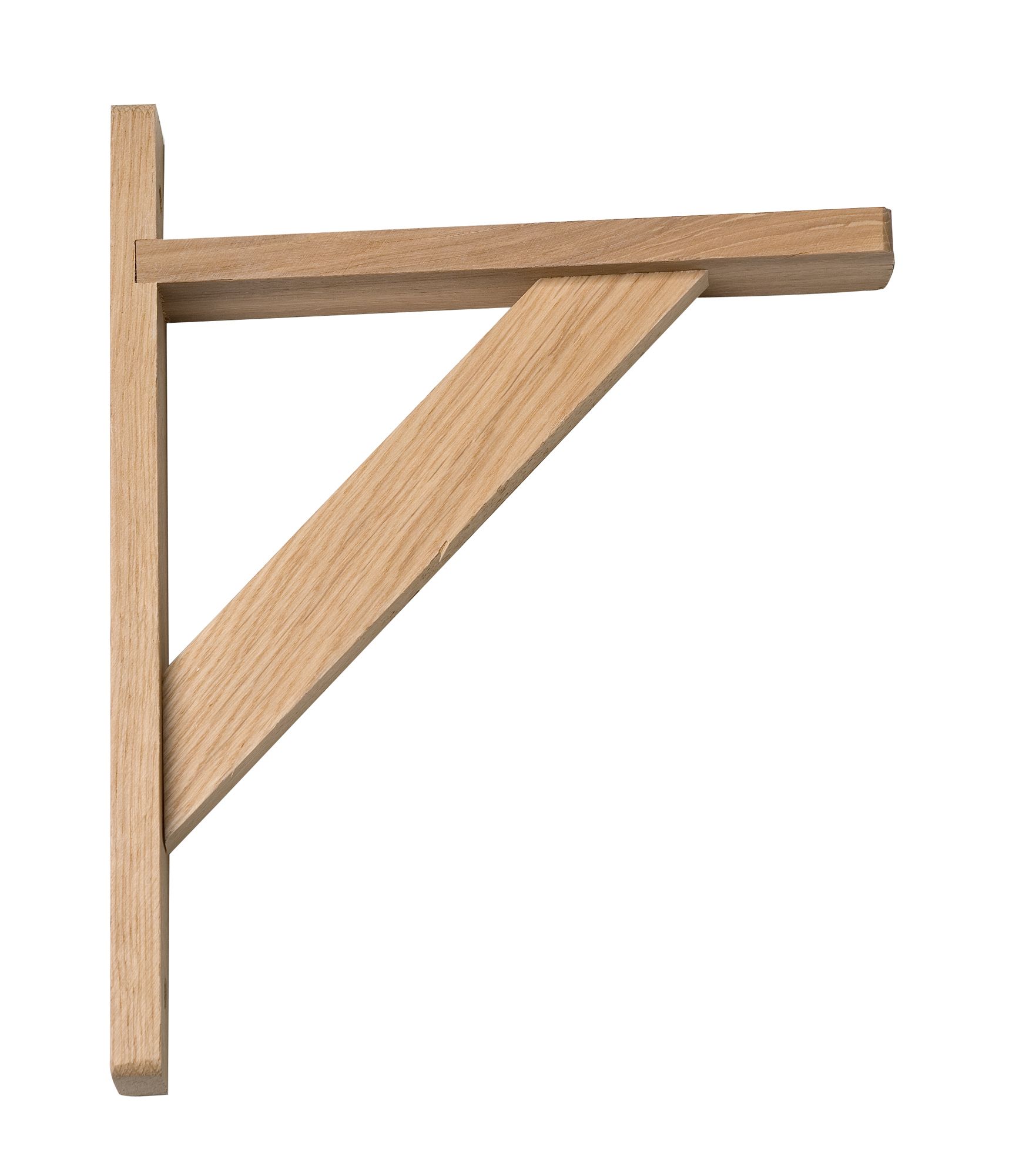 B&Q Brackets Natural Oak Effect Wood Shelf Bracket (D)250mm ...