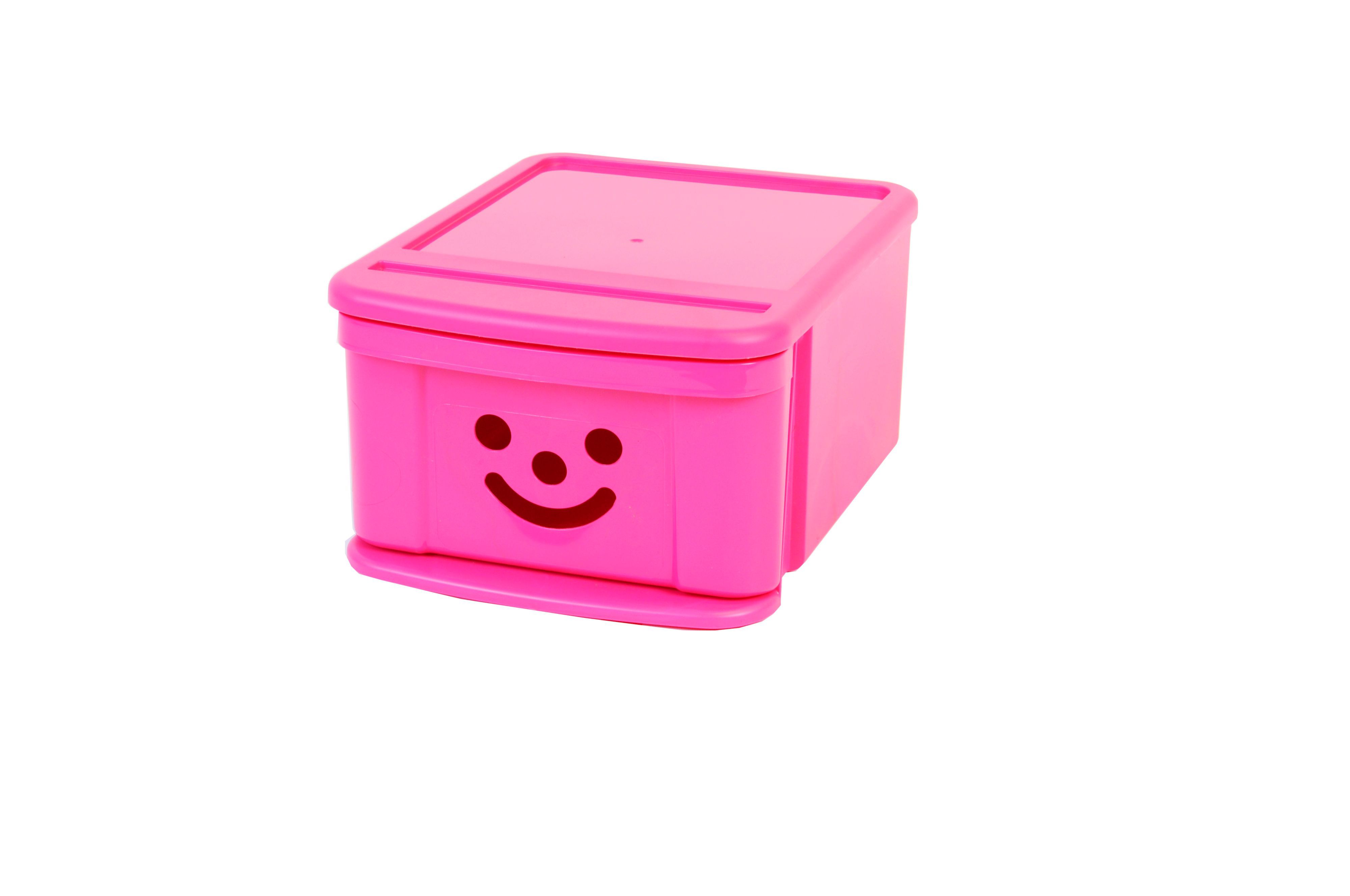 Iris Children's smiley Pink 12L Plastic Stackable drawer