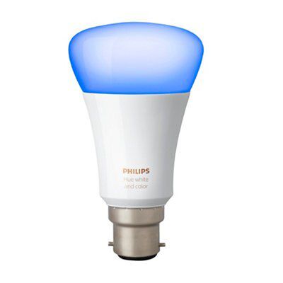 Philips Hue B22 LED Multicolour GLS Dimmable Smart Light Bulb ...