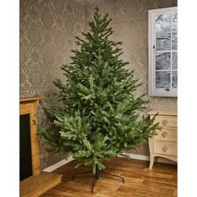 8ft Glenshee Spruce Green Hinged Full Artificial Christmas tree