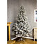 8ft Silver tipped Fir Grey Hinged Full Artificial Christmas tree
