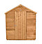 8x6 Apex Dip treated Overlap Golden brown Wooden Shed with floor (Base included) - Assembly service included