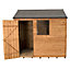 8x6 Reverse apex Dip treated Overlap Golden brown Wooden Shed with floor (Base included)