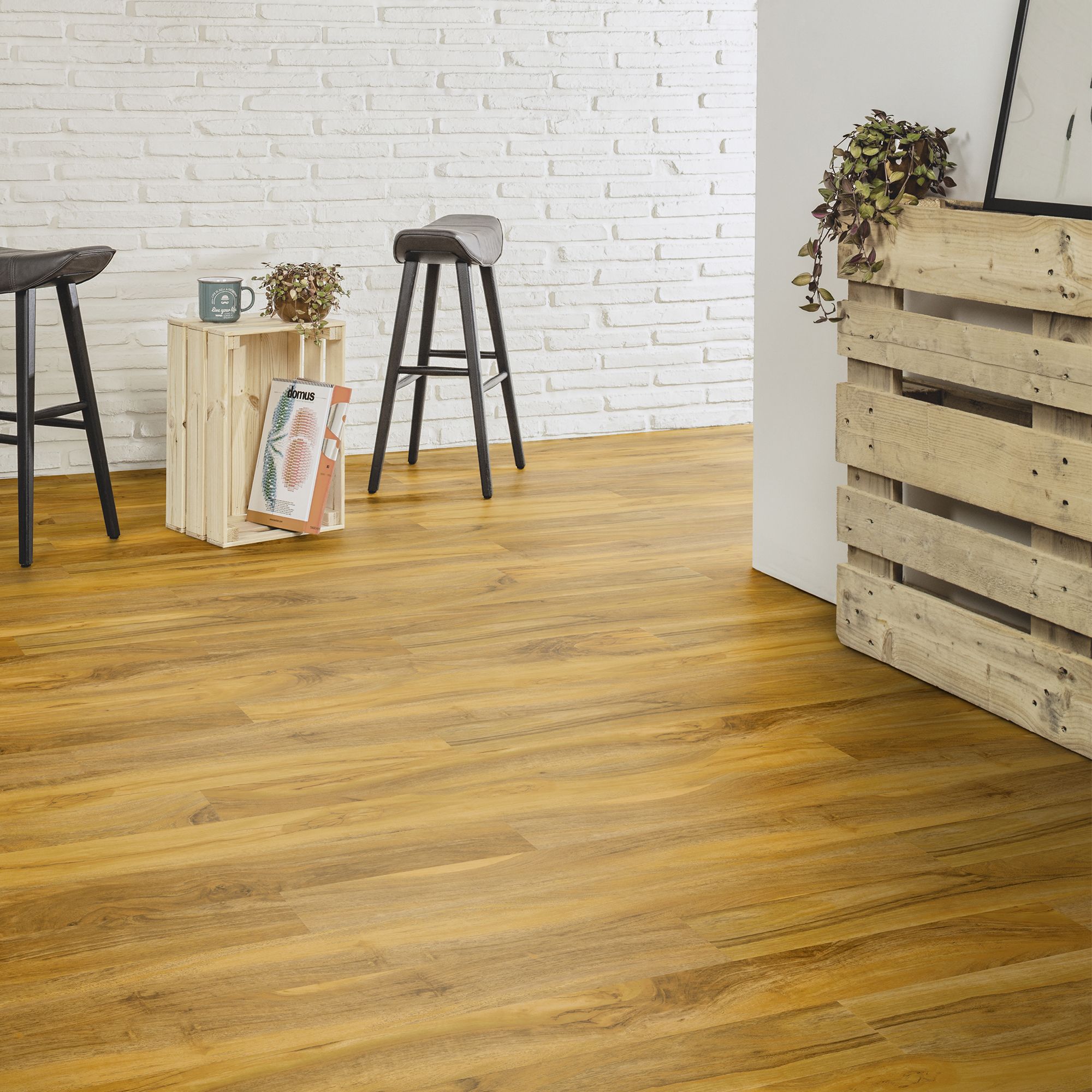 Nailsea Walnut Effect Laminate Flooring 1 49m Pack Departments Diy At B Q