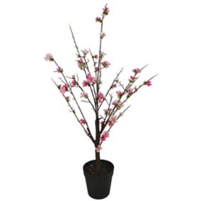 95cm Peach Blossom tree Artificial plant in Black Pot