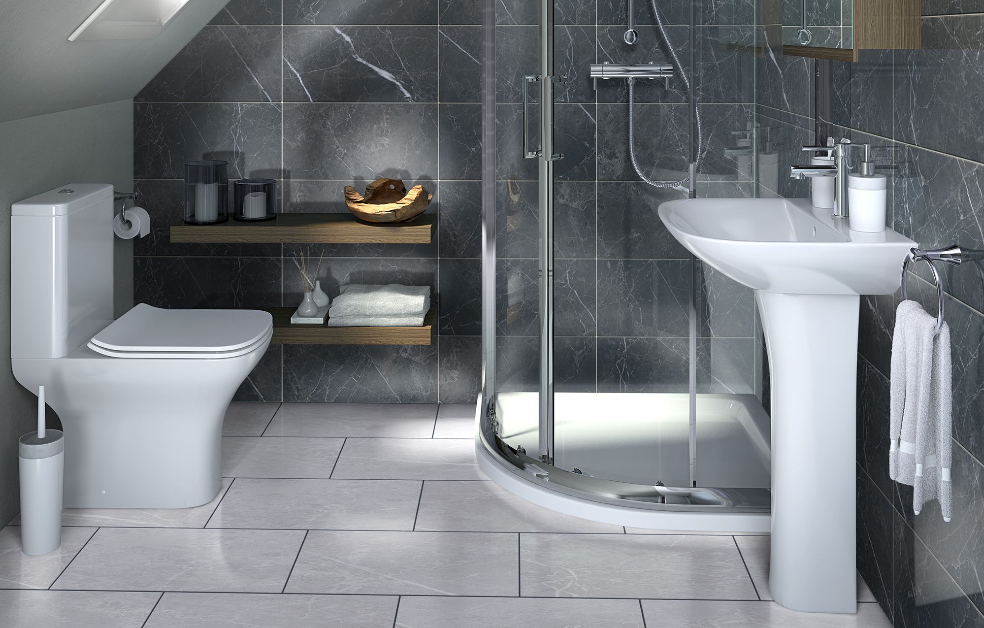Lanzo Fashionable Bathroom Suites DIY At BQ