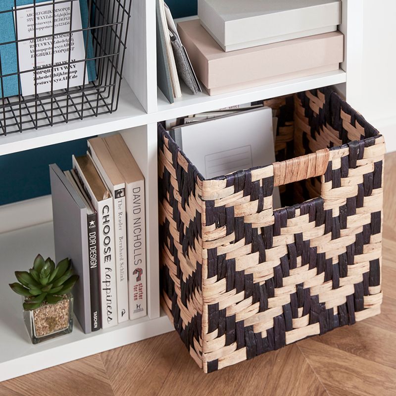 wood cube storage with baskets