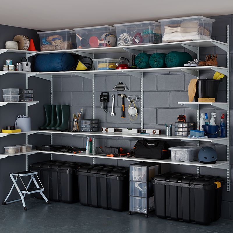 garage wall storage shelves