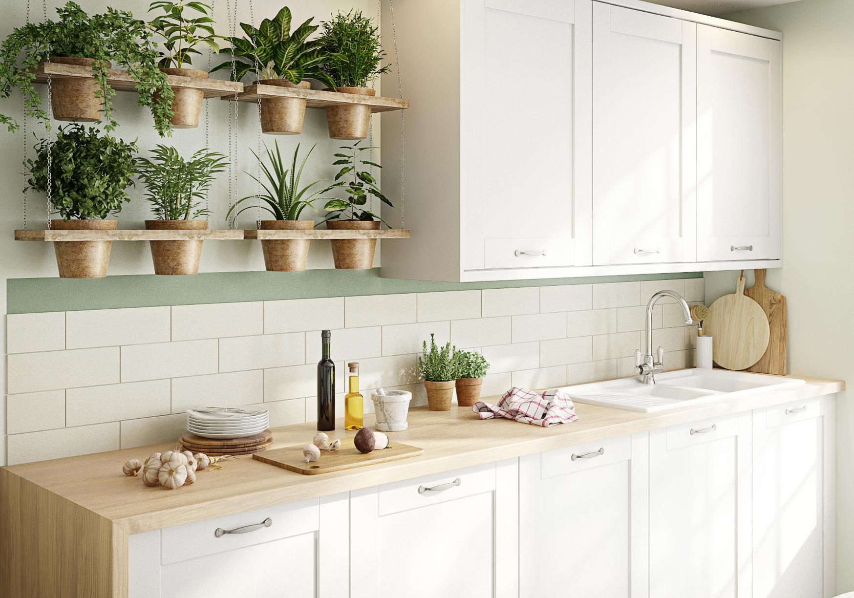 Image of white country style kitchen b and q