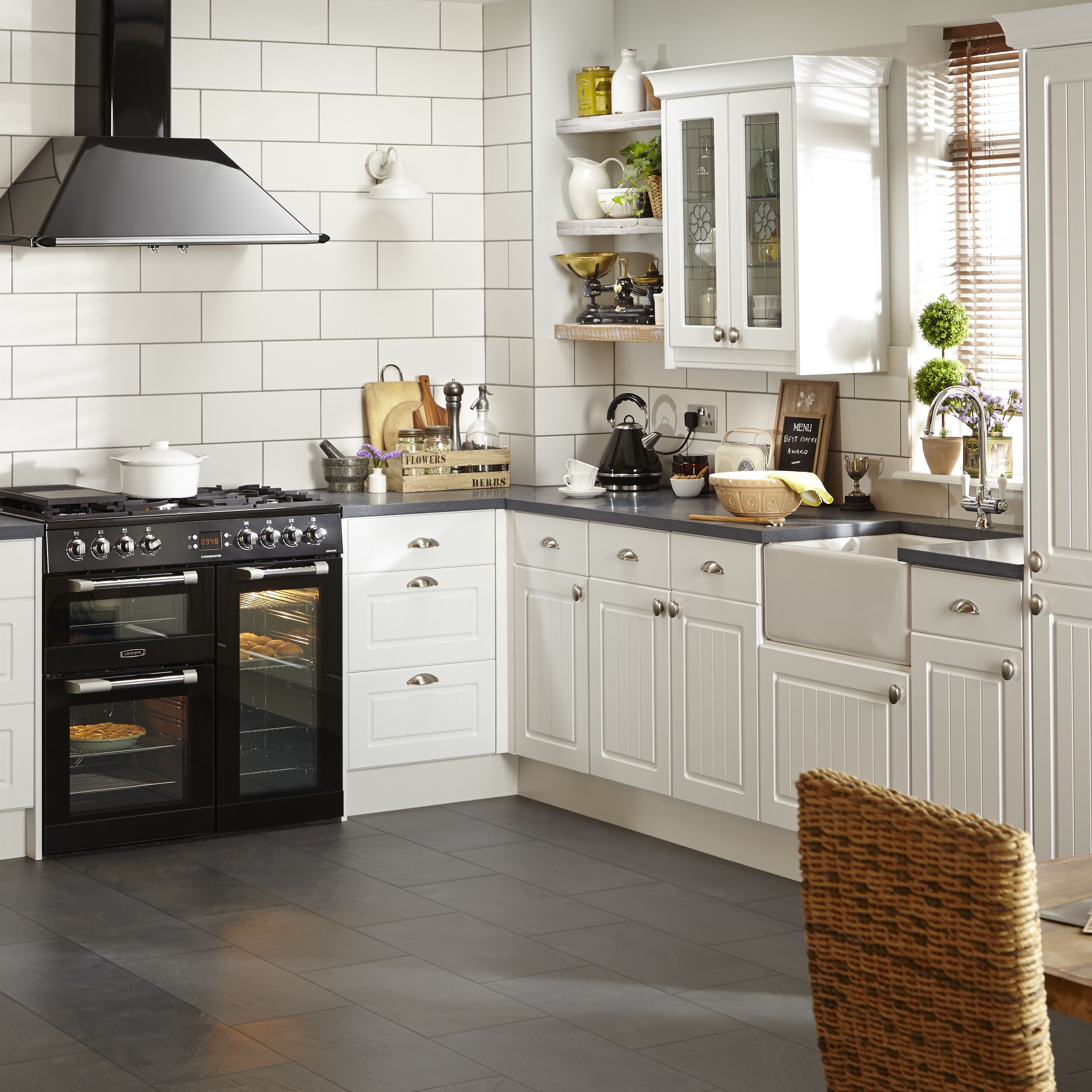 white country style kitchen b and qimage