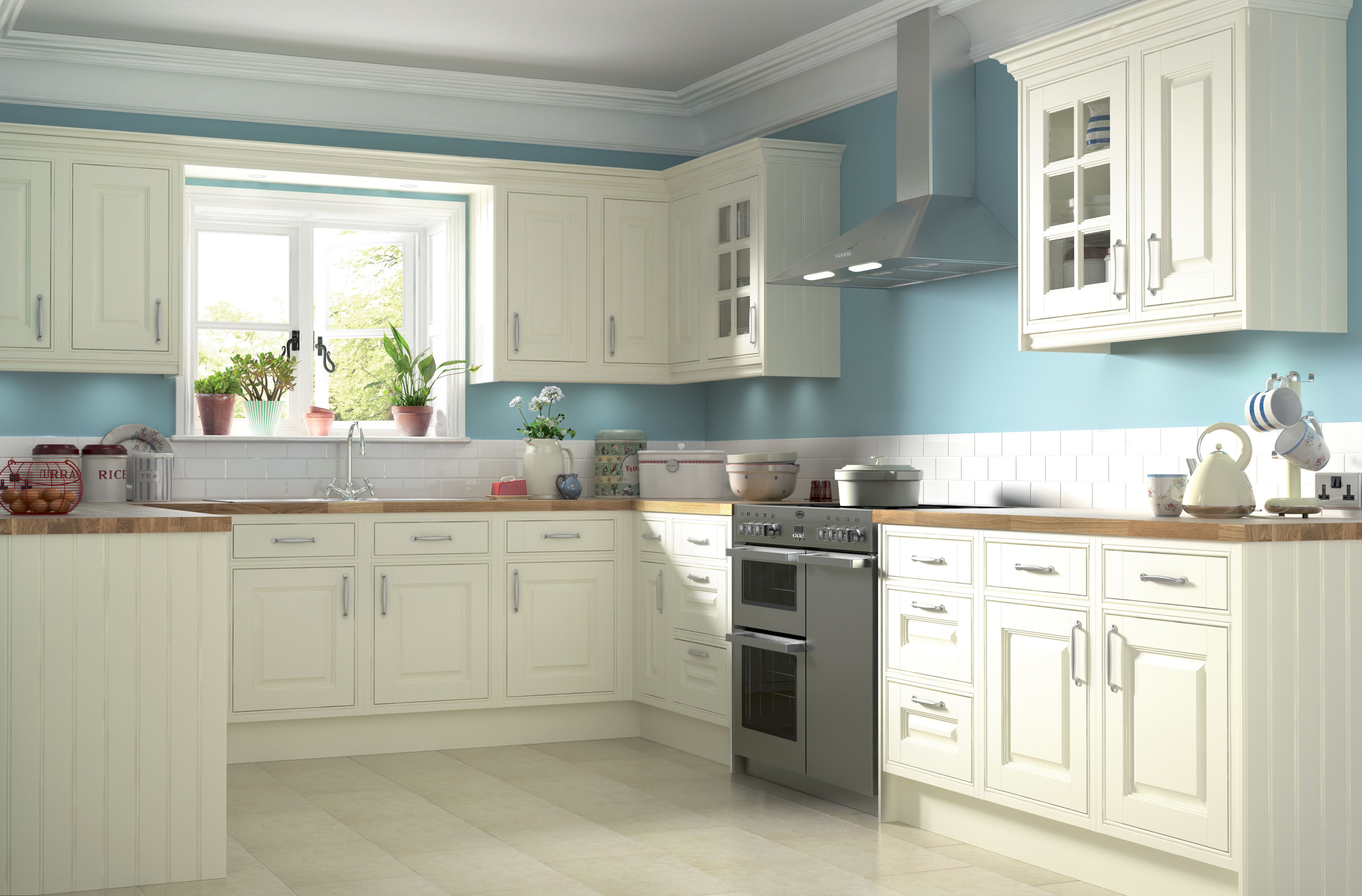 Image for white country style kitchen b and q