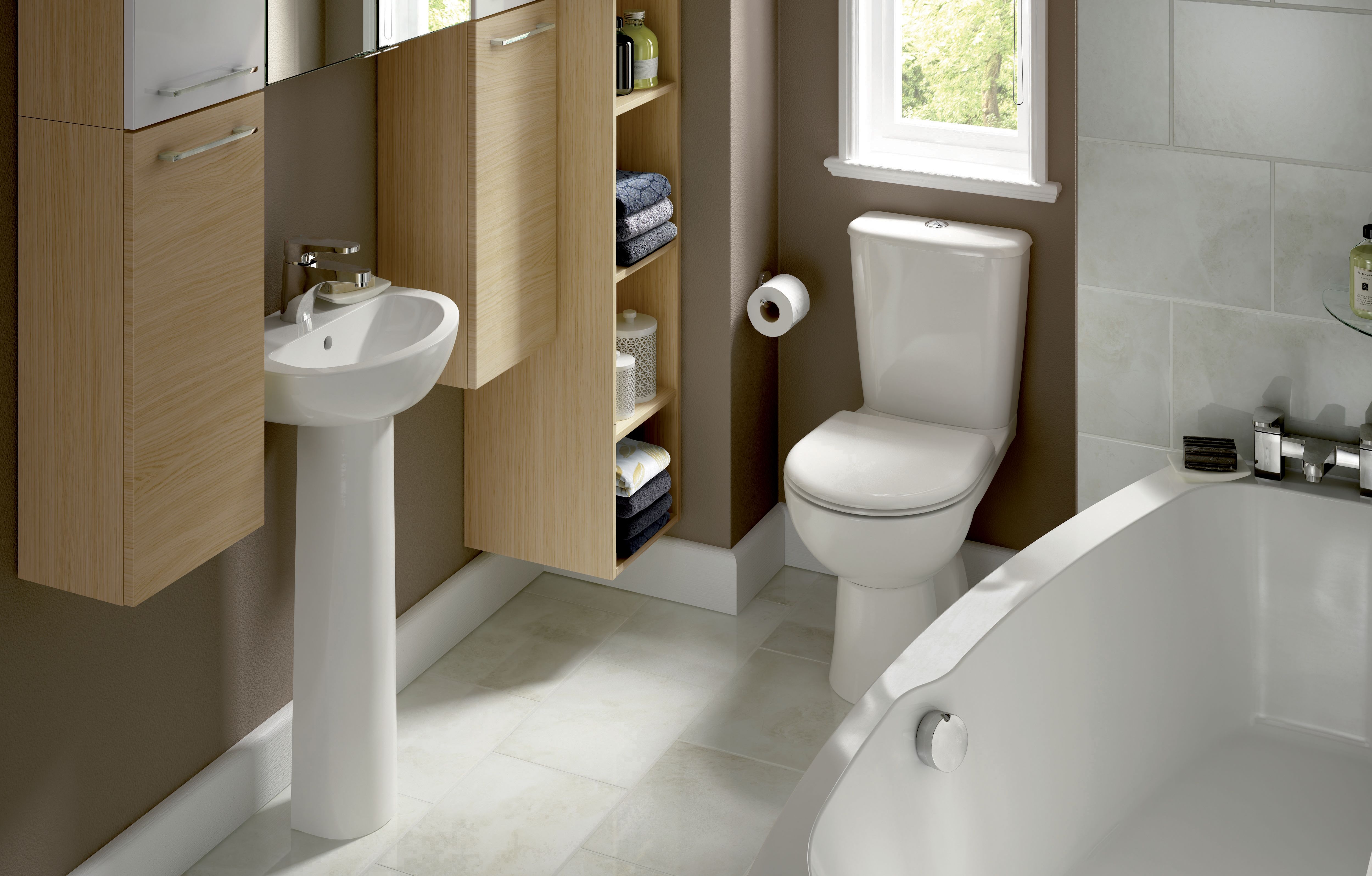 Perdita Minimalist Bathroom Suites DIY at B&Q